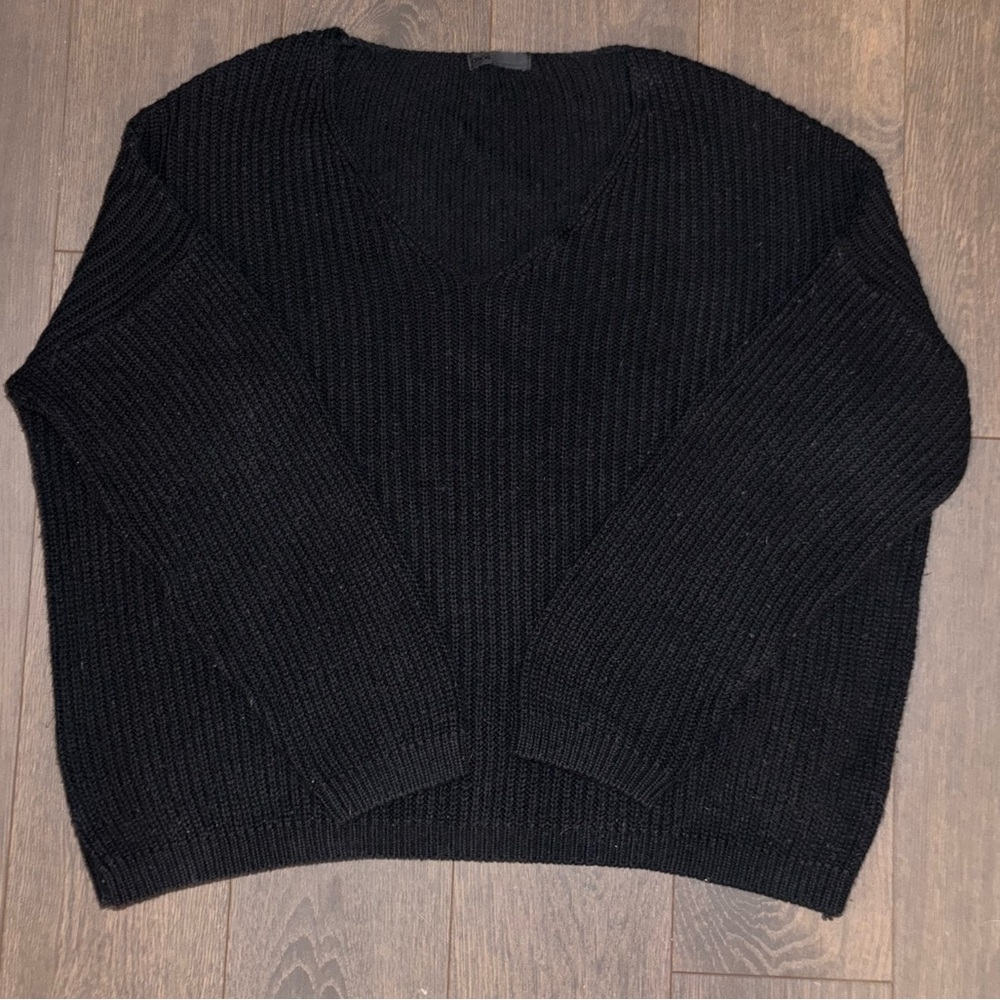 ASOS Black Chunky V-Neck Sweater